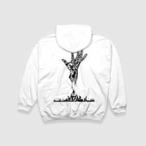 On Fire White Oversize Hoodie