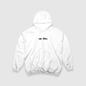 On Fire White Oversize Hoodie